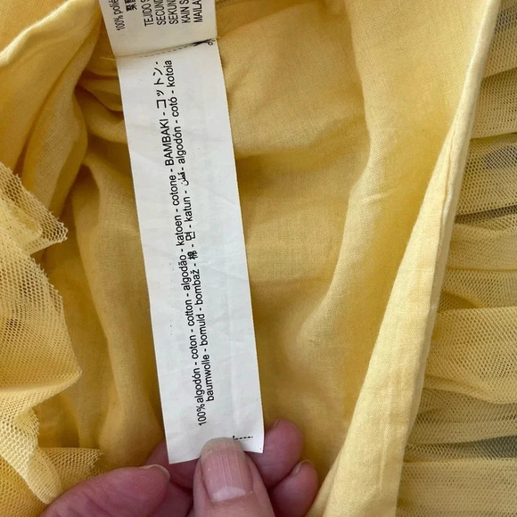 Zara ruffled tulle tank crop top in butter yellow - Picture 10 of 11